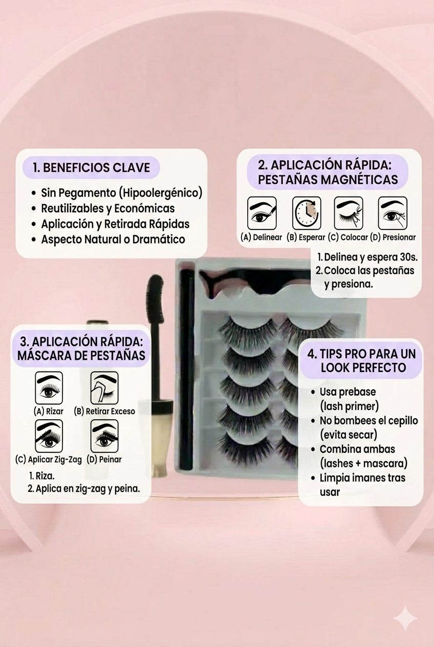PESTAÑAS MAGNETICAS EN SEGUNDOS💖, + 60 USOS, ENVÍO GRATIS 📦🤗