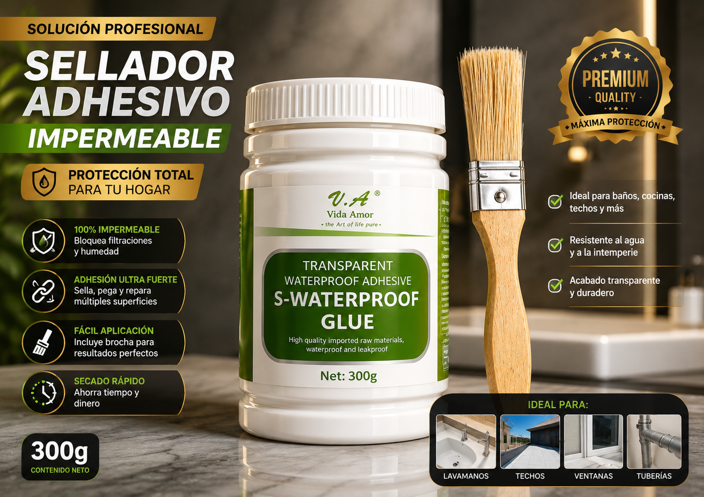 Sellador Impermeable Profesional™ ✨ Protección Total Pro – Sella, Repara y Protege -