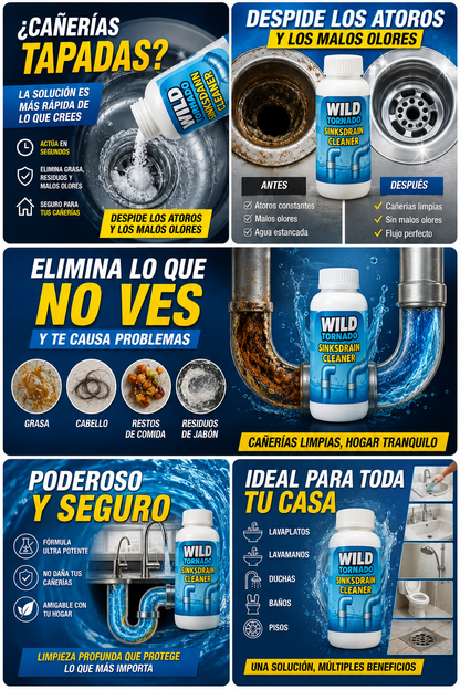 🥈 😱 ¿El agua no baja? DESTAPA CAÑERÍAS - Pack 6x1 + Envío Gratis✅