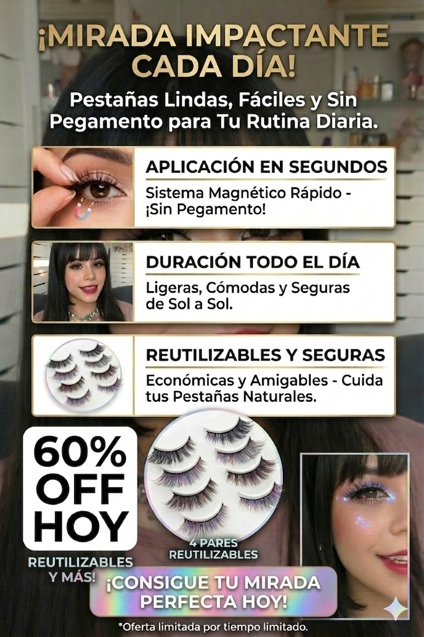 PESTAÑAS MAGNETICAS EN SEGUNDOS💖, + 60 USOS, ENVÍO GRATIS 📦🤗