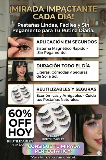 PESTAÑAS MAGNETICAS EN SEGUNDOS💖, + 60 USOS, ENVÍO GRATIS 📦🤗