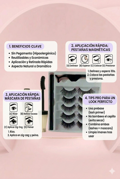 PESTAÑAS MAGNETICAS EN SEGUNDOS💖, + 60 USOS, ENVÍO GRATIS 📦🤗