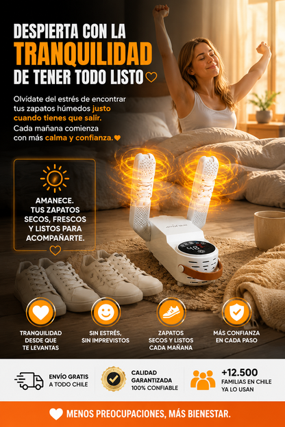 🛡️ Luz UV que cuida lo que más usas💜Despierta con zapatos frescos y listos🥉